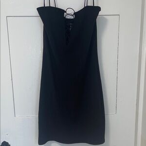 Forever 21 Black Dress with Plunge Neck Detail
